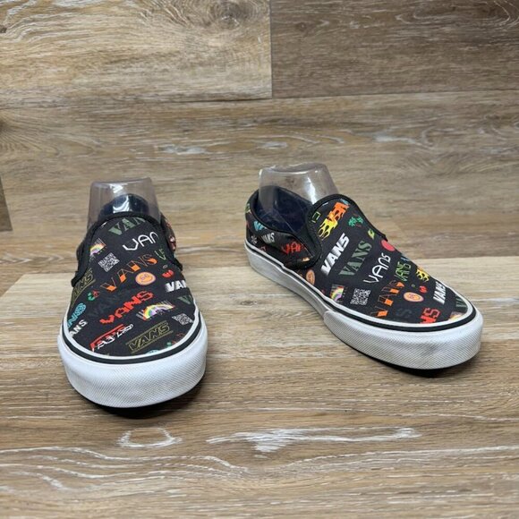 Vans Black Logo Slip On Classic Sneakers Women's Size 7.5 - Picture 5 of 5